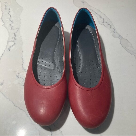 ECCO Sz 41 Slip On Loafer Shoes Red  and Blue Antislip Sole - Picture 2 of 9